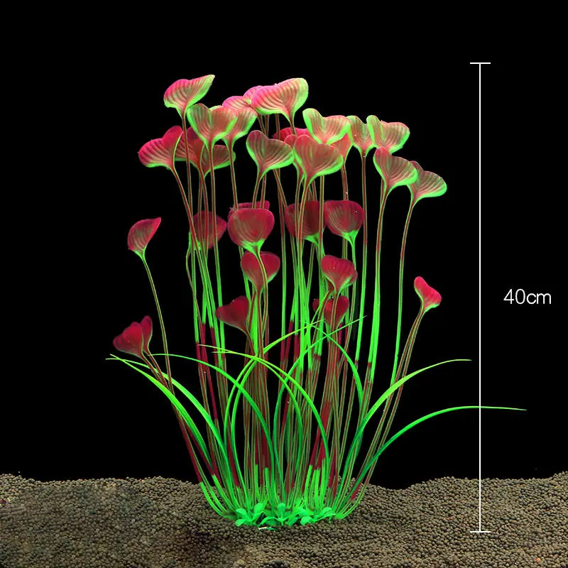 Искусственный пластик, большой лист травы, аквариум для рыб, подводная лодка, имитация водного растения, пейзаж, украшение - Color: Style 2