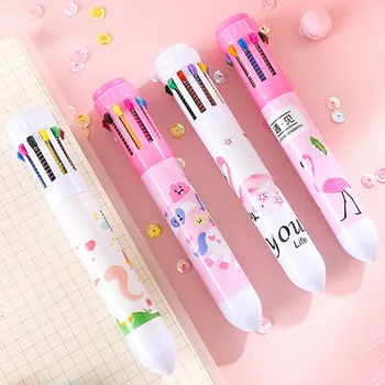 

10 Colors In 1 Ballpoint Pens Cute Ballpoint Pens Multi Color Pens For Kids Gifts Creative School Supplies