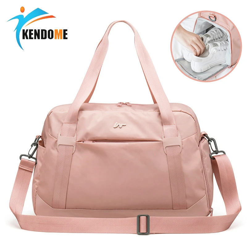 Sport Bag For Women Fitness Pink Gym Bag With Shoe Compartment