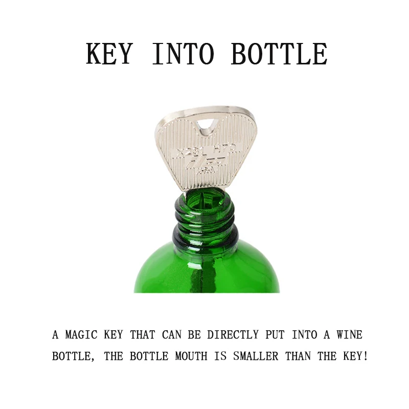 1set close-up street magic show props key into the bottle will deform the key easy to learn magic toys