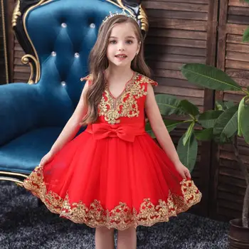 

Childrens Party V-neck Wedding Dress For Teens Girls Shiny Sequins Dress For Girl Evening Cocktail Chinese Stage Dance Clothing