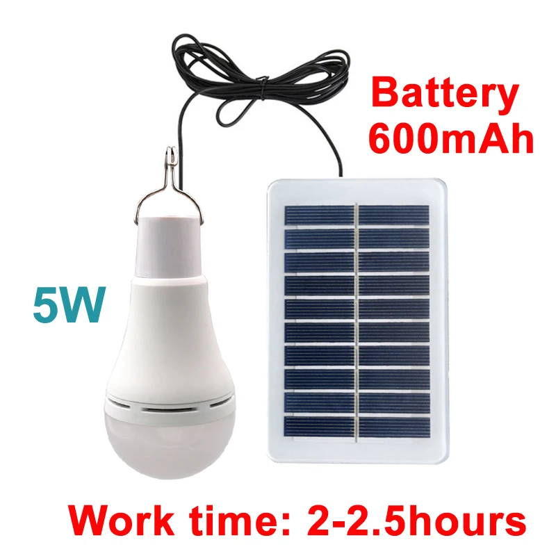 Solar Light LED Rechargeable Charge Bulb Hanging Courtyard Garden Camping Lamp Outdoor Indoor Emergency Built in Battery Bulb solar ground lights Solar Lamps