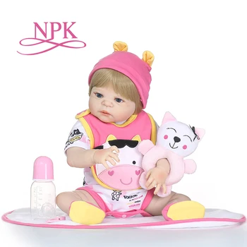 

NPK full Silicone body reborn Baby Doll Girl Newbron Lifelike Baby-Reborn Princess Doll Birthday Christmas Gift for girl