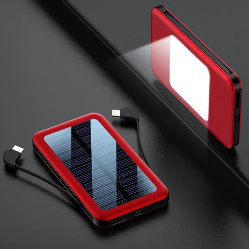 powerbank 20000 80000mAh Mini Solar Mobile Power Bank Portable Fast Charging External Battery Comes with 2 Charging Cables LED Lighting anker powercore 20000 Power Bank