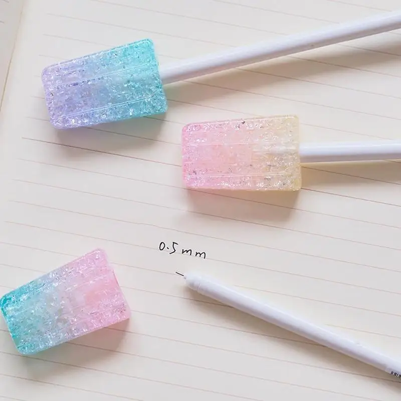 Симпатичная гелевая ручка Kawaii, Хрустальная дрель для мороженого, гелевая ручка для офиса, школы, канцелярские принадлежности и принадлежности G2F6