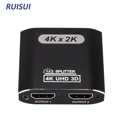 Répartiteur HDMI Compatible 1x2 1 en 2 sorties, prend en charge Full HD 4K @ 30HZ et 3D pour Xbox PS3 PS4, lecteur Blu Ray et plus 