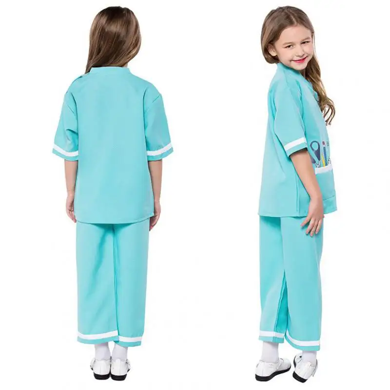 Halloween Children Cosplay for Girls Nurse Costumes Boys Doctor Uniform Clothing Set Performance Work Wear Hospital Costume 7479
