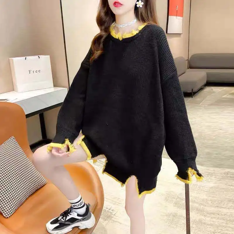 

Pullover Women's Autumn 2020 New Women's Long-Sleeved Loose Knit Low Waist Jersey Autumn and Winter Fashion Wear Foreign Style