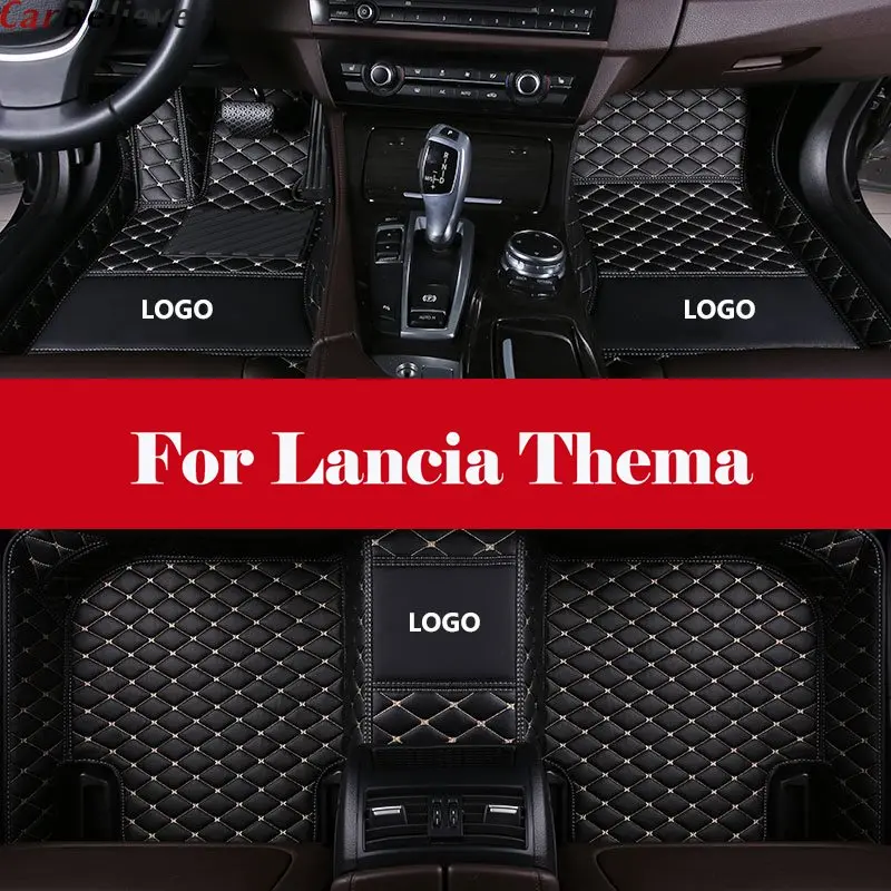 

3D All-Weather Car Foot Mat Waterproof Leather Floor Mats Liner + Embroidery LOGO For Lancia Thema