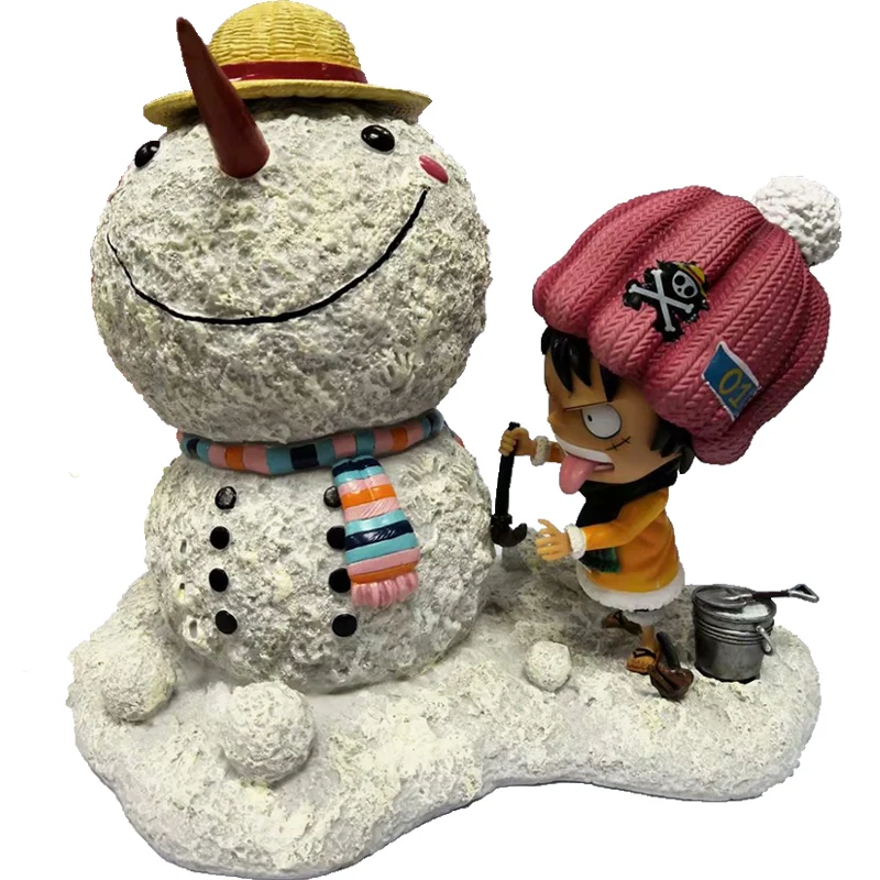 Аниме one piece GK Luffy& Снеговик статуя SD Фигурка Обезьяна D. Luffy Коллекционная модель
