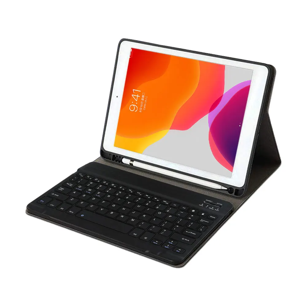 Чехол для iPad 10,2 дюймов A2197 A2200 A2198 беспроводной чехол для клавиатуры с карандашом держатель из искусственной кожи чехол-подставка для iPad 7th Gen