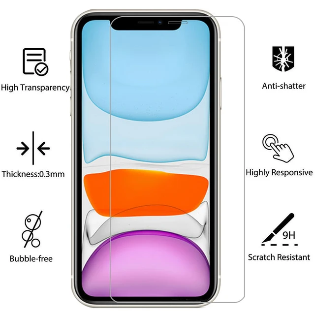 Protector de pantalla de vidrio templado para iphone 11, funda protectora  para iphone 11, iphone 11 - AliExpress