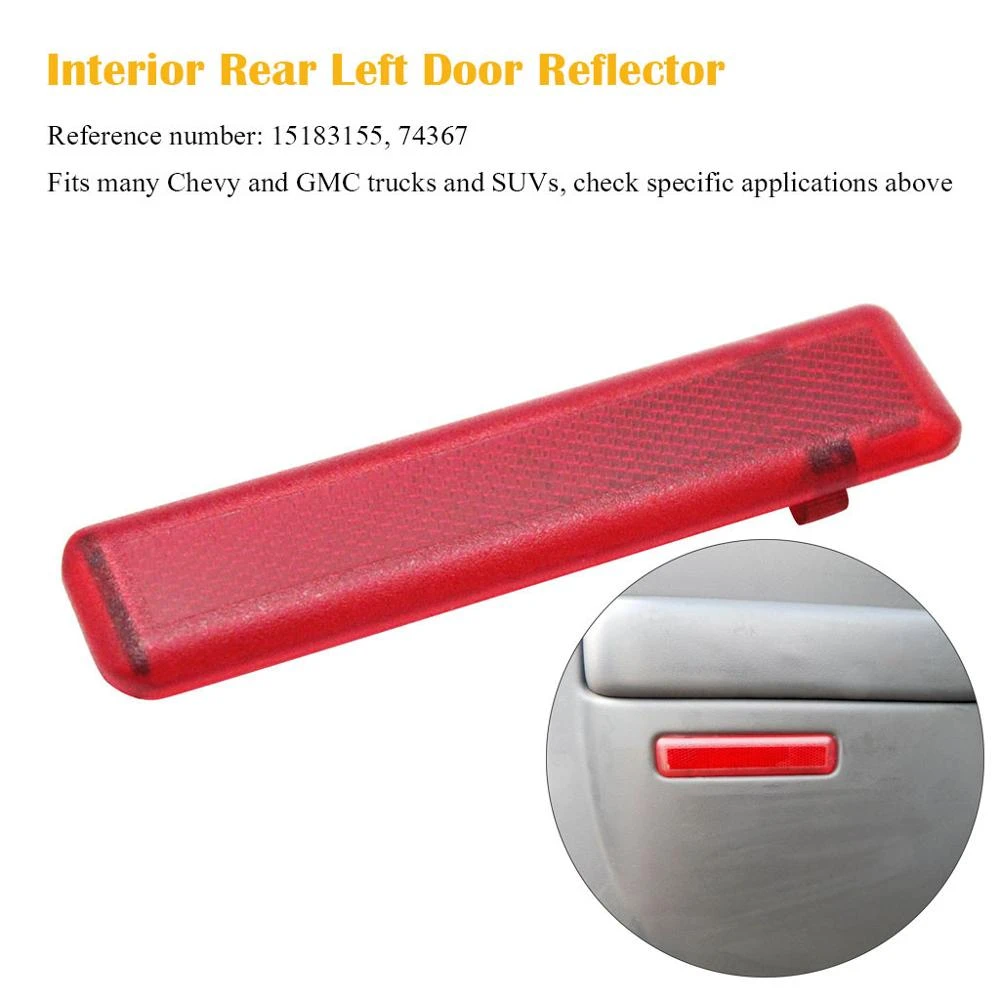 For Chevrolet GMC Truck SUV Escalade Red Panel Light Lens Reflector Rear Door 2x 