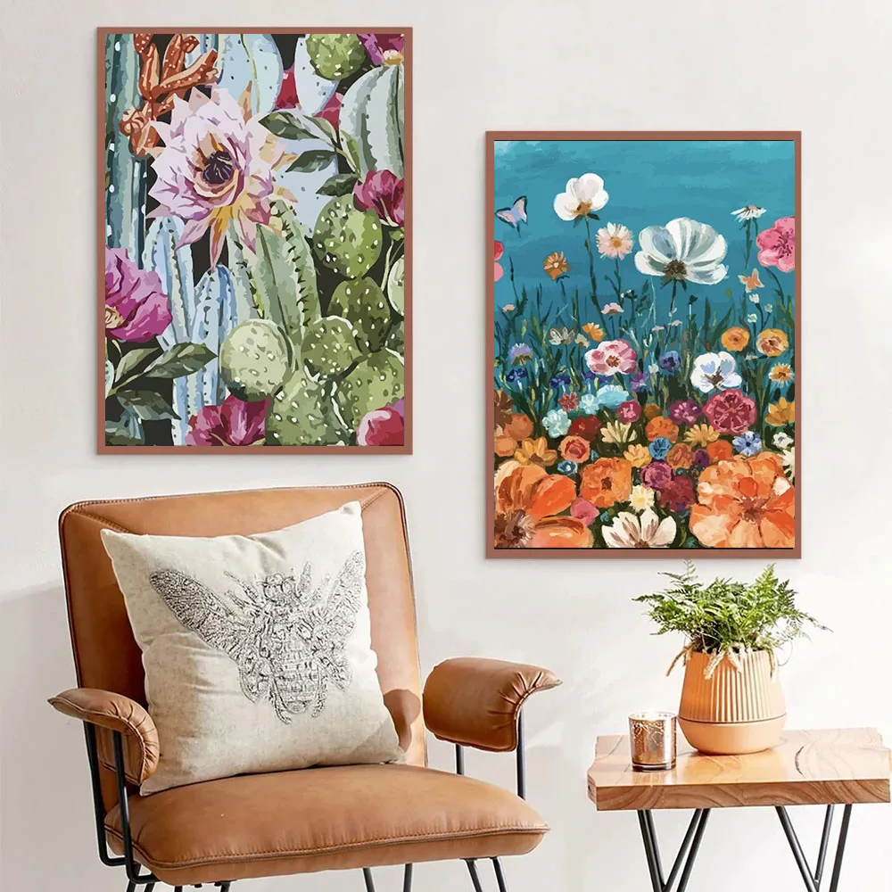 数字の葉の絵の具,自分でできる,大人の家の装飾のための花,リビング