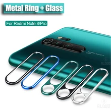 Armação de proteção para câmeras de celular, conjunto de proteçao para câmeras de celular xiaomi, lente em vidro temperado, redmi note 8 pro note8t capa de lente de vidro