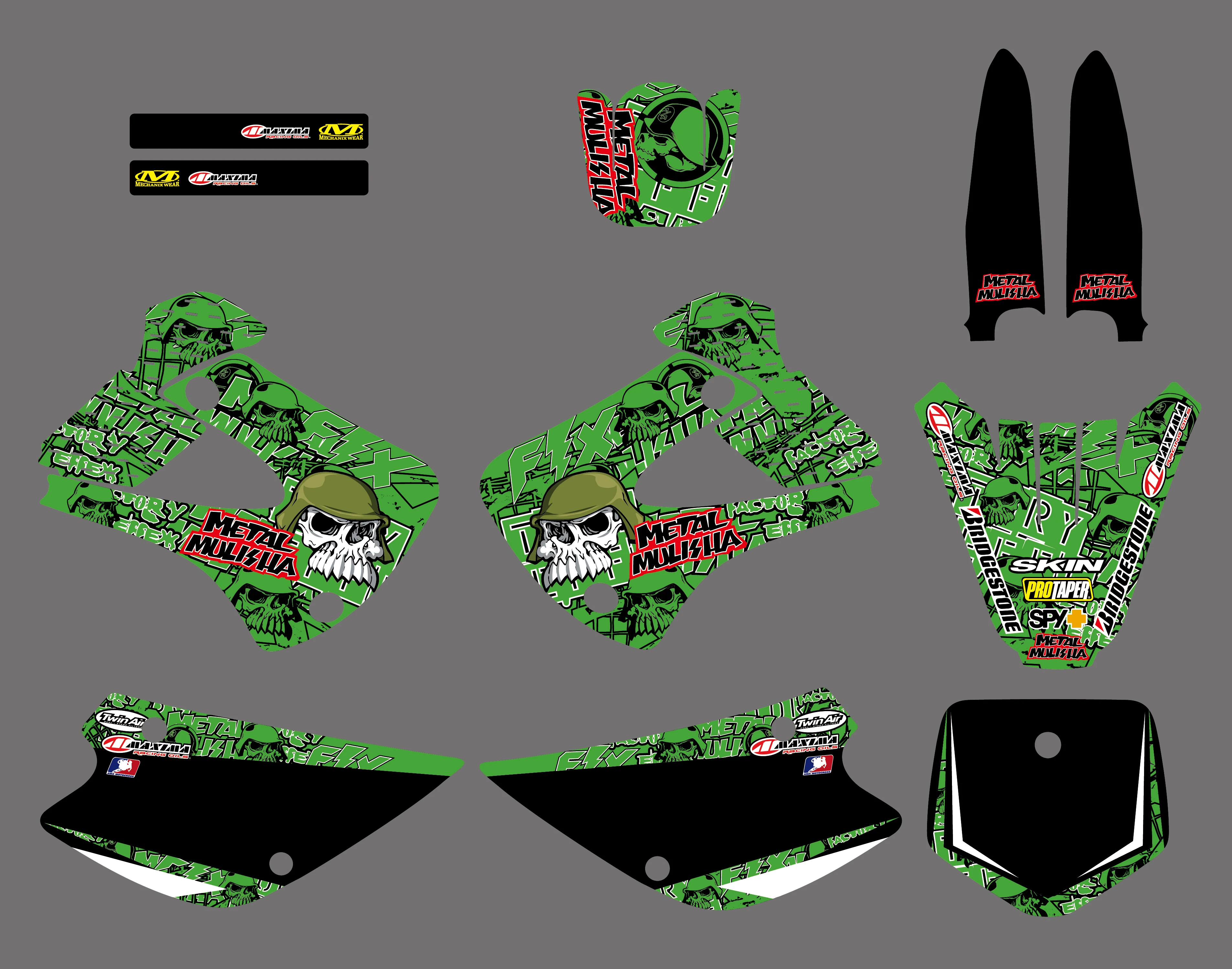 Графика и фон наклейка комплект для Kawasaki KX85 KX100 2001 02 03 04 05 06 07 08 2009 2010 2011 2012 2013 KX 85 100 |