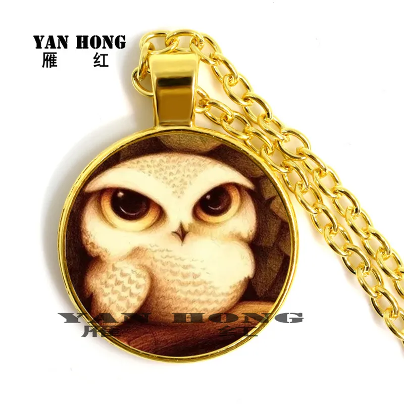 Орел символ смелости и мудрость Нежный Ожерелье со стеклянной подвеской 25 мм в