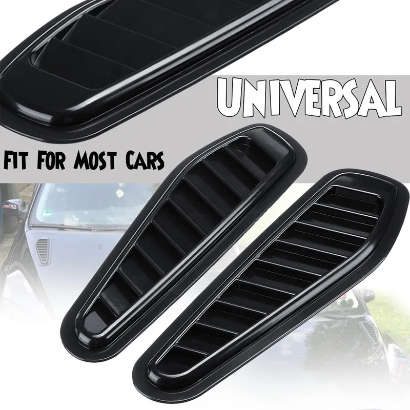 

2pcs black Style Car Air Flow Intake Decorative Scoop Bonnet Vent Hood Cover Hood Scoop