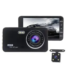 4 дюймов Ips Hd 1080P вождение автомобиля Регистраторы передние и задние двойные линзы Поддержка реверсирования видео наблюдение за парковкой