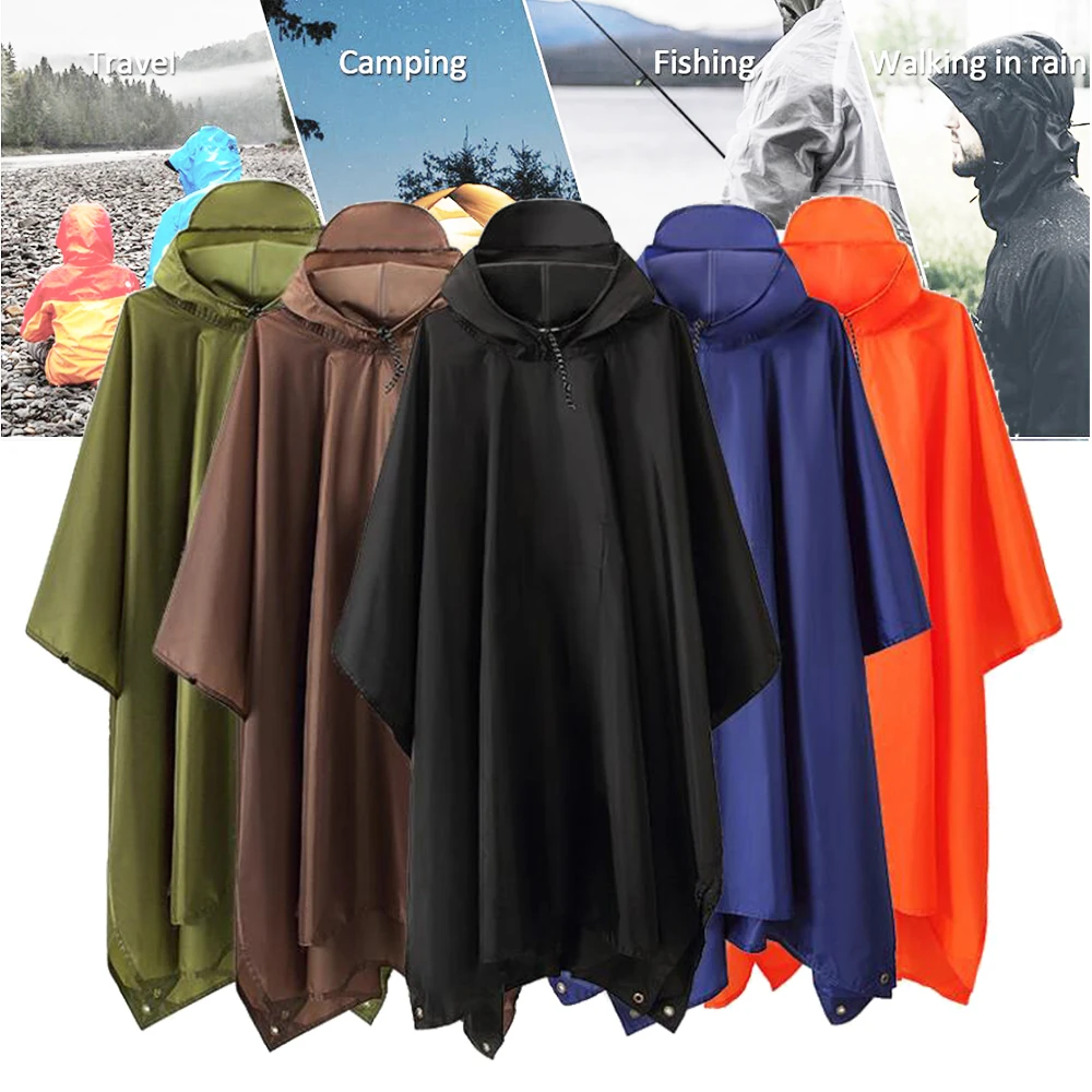 

Multifunctional 3 In 1 Raincoat Unisex Multipurpose Mountaineering Outdoor Waterproof Polyester Fabric Durable Shade Raincoat