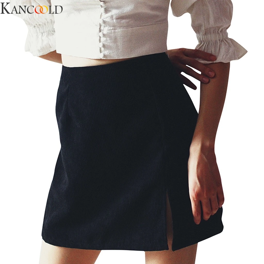KANCOOLD, женские сексуальные мини-юбки, вечерние, одноцветные, на молнии, деревянные, тонкие, высокая талия, короткие, боди-кон, высокая талия, для офиса, тонкая, с разрезом, юбка, новинка