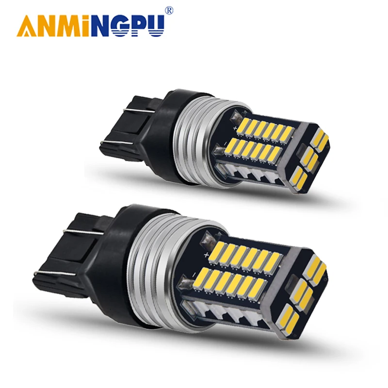 Сигнальная лампа ANMINGPU T20 7443 W21/5 Вт светодиодная 7440 W21W WY21W 4014SMD T25 Led 3157 P27/7W 3156 P27W