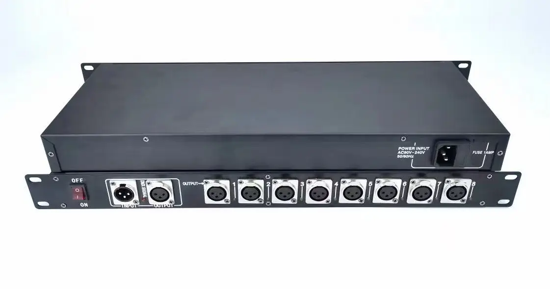 

Сплиттер DMX512 для сцены, разветвитель с фотоэлектрической изоляцией, 8 каналов, сценическое оборудование, 1 шт.