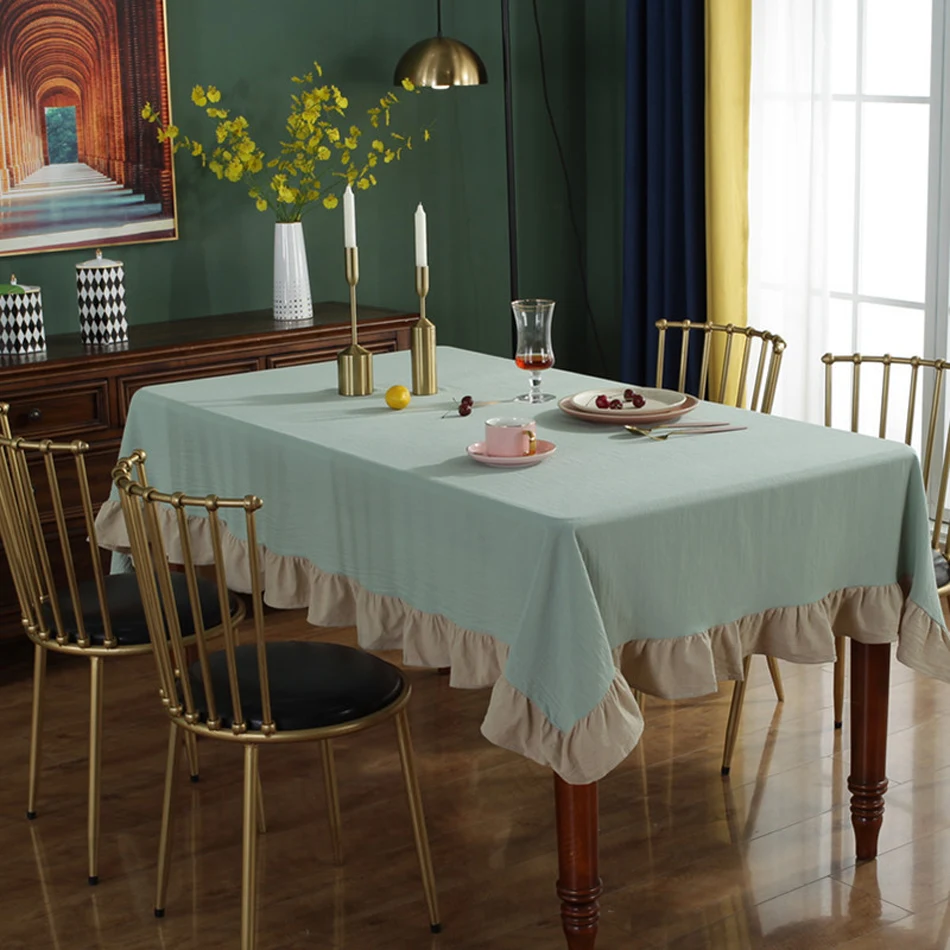 

2020 Classical Decorative Cotton Tablecloth Waterproof Oilproof Thick Rectangular Wedding Dining Table Cover Tea Table Cloth
