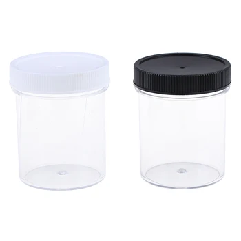 

120ml Clear Round PET Container Jar Pot Bottle For DIY Slime Clay Makeup Cosmetic Cream Nail Box Square With Lid