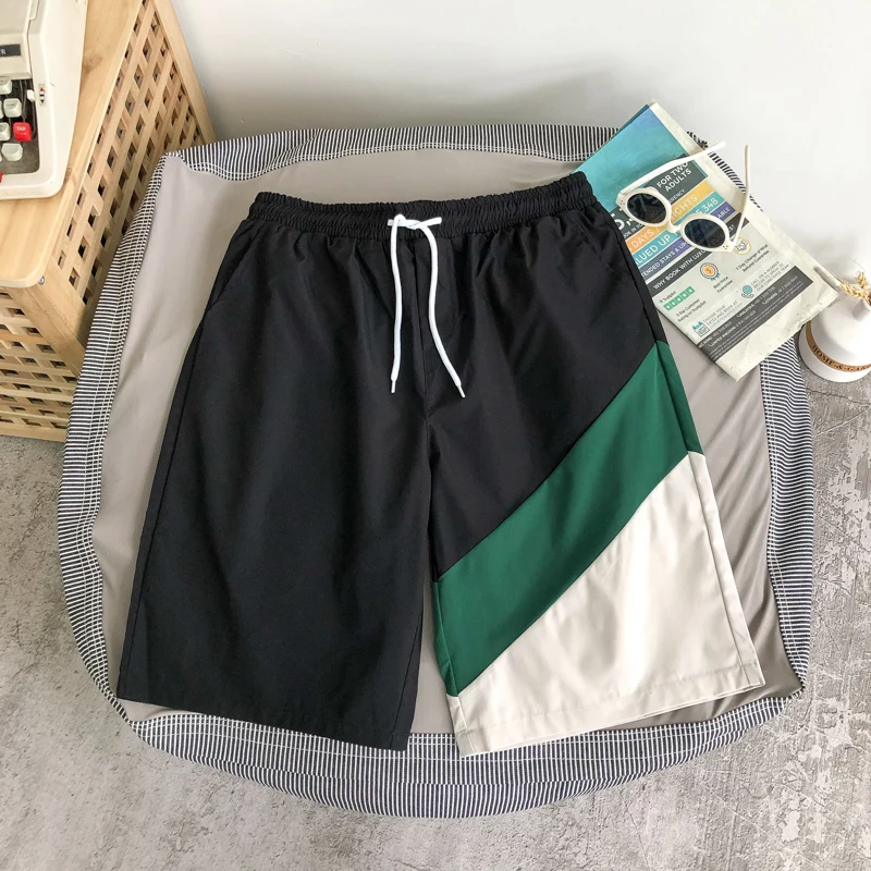 

Korean Designer Original Fashion Contrast Colorful Beach Shorts for Mens Board Shorts Mannen Casual Shorts Drawstring Sweatpants