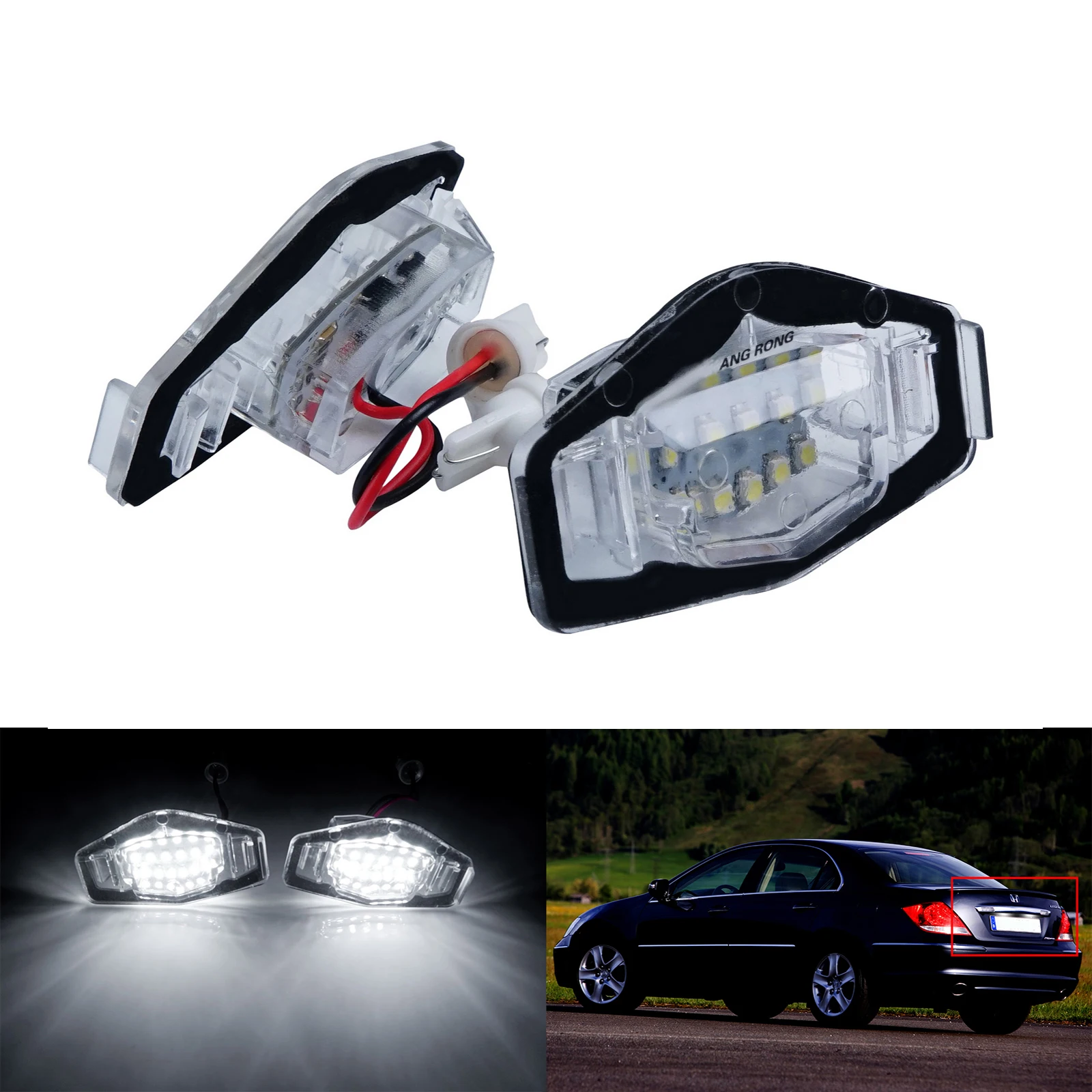 

2x Белый светодиодный номерной знак для Honda Accord 4D Acura MDX RL TSX RDX TL ILX