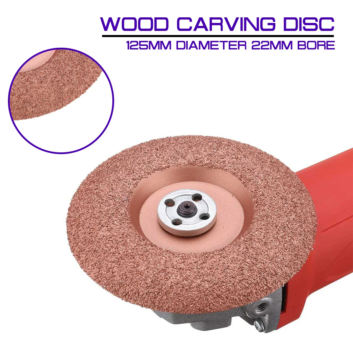 

22MM Bore 125MM Diameter Wood Carving Disc Angle Grinder Disc Wood Shaping Disc Tungsten Carbide Shaping Dish