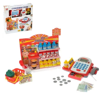 

Game set "Supermarket": cash register with a showcase and a basket