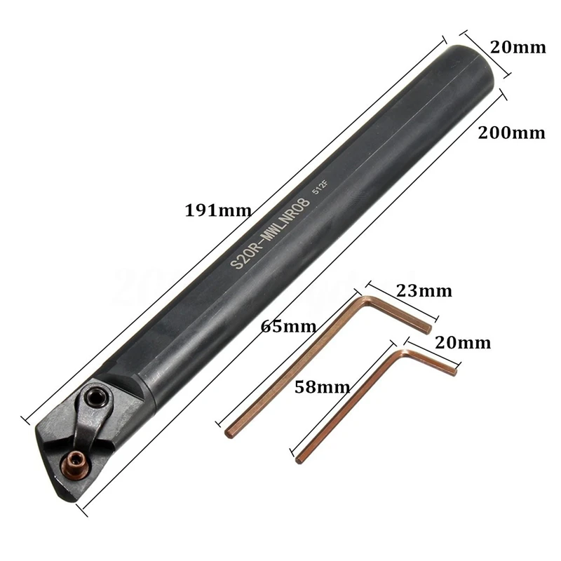 S20R-MWLNR08 Lathe Boring Bar Turning Tool Holder with 10pcs WNMG080404 Insert