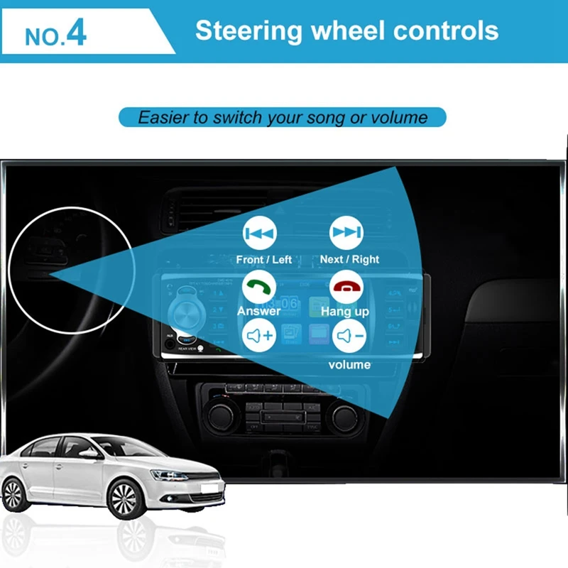 1Din 4.1 Inch Car Radio Contact Screen Automatic Audio Stereo Fm Bluetooth 2.0 Mp5 Player Camera Dme-4019
