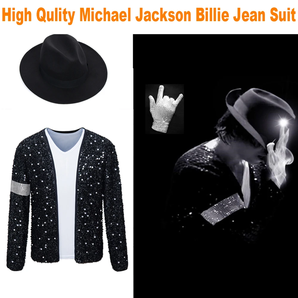 MJ Майкл Джексон пальто Billie джинсовая куртка и перчатки дети взрослые мужчины
