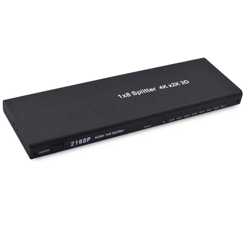 Abkt-топ предложения 1x8 HDMI сплиттер, один в восемь выход HDMI сплиттер аудио видео дистрибьютор усилитель, поддержка Full HD 3D&/60 Гц(ЕС