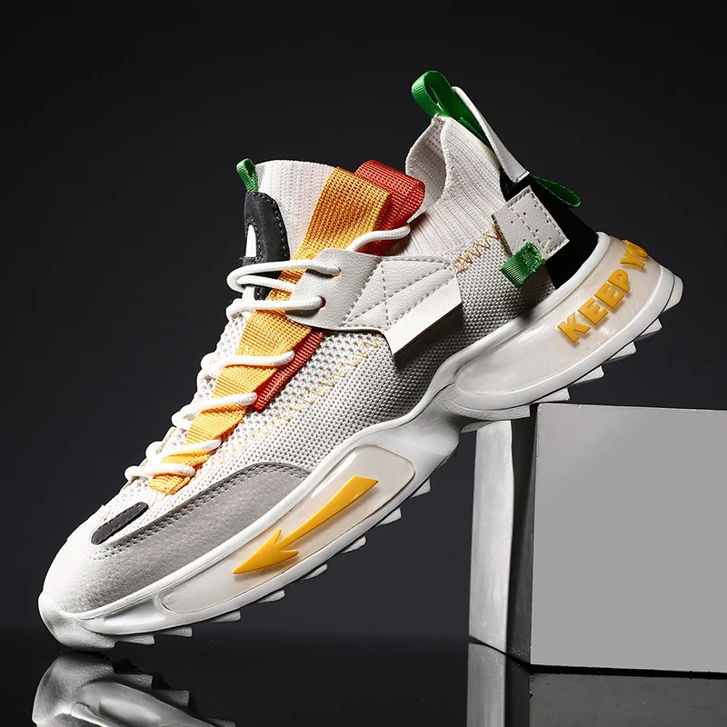 

2020 New Fashion Casual Shoes Men Sneakers Lightweight Lace-up Thick Bottom Platform Running Shoes Trend Zapatillas Hombre