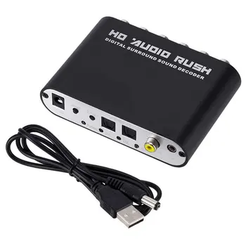 

5.1 Channel Dts Dolby/Ac-3 Audio Decoder Digital Optical/Coaxial To Analog Rca Lotus Head Usb Power Supply Line