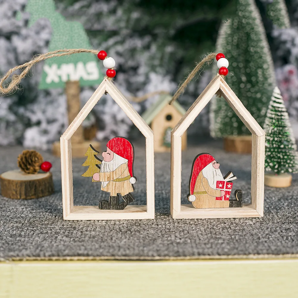 Рождественские деревянные качели, Санта класуэ, подарок, Рождественская елка, орнамент, кулон, рождественские, вечерние, новогодние, домашний декор