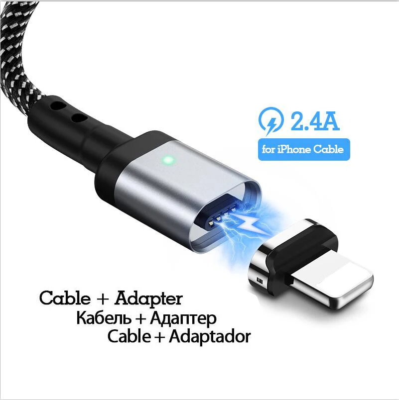Магнитный кабель для iphone XR X для Gourde кабель Micro USB C кабель type C адаптер для быстрой зарядки Micro usb type-C магнитное зарядное устройство - Цвет: for iphone usb cable