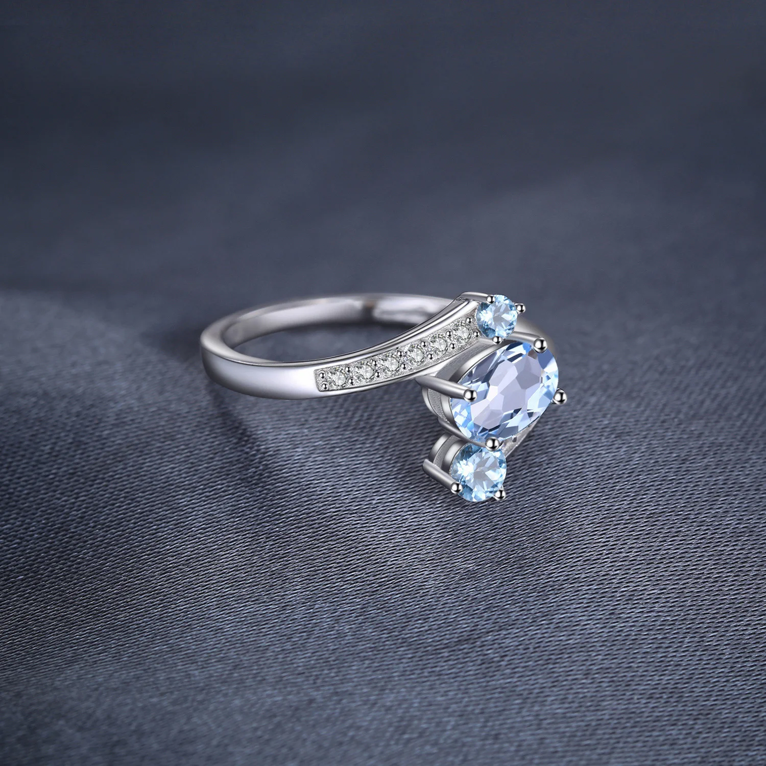 JewelryPalace 2.48ct Природный Голубой топаз Драгоценное кольцо чистого массива натуральной 925 пробы серебро Винтаж подарок для Для женщин ювелирные изделия