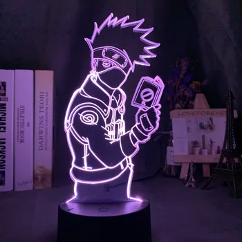 

3d Lamp Kakashi Hatake Holding Book Nightlight Kids Boys Children's Gift Bedroom Decoration Light Table Led Night Light Naruto