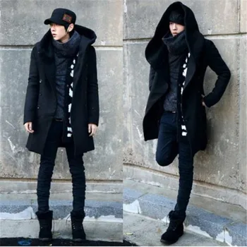 

2018 Winter Newest Men's Snow Jackets Fashion Thicken Fleece Wool Blends Clothes Loose trench in Warm Parka Streetwear Coat 3XL