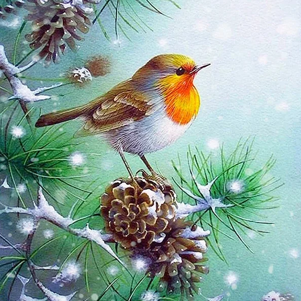 HOMFUN Full Square/Round Drill 5D DIY Diamond Painting "Animal Bird Scenic" 3D Embroidery Cross Stitch 5D Home Decor Gift 