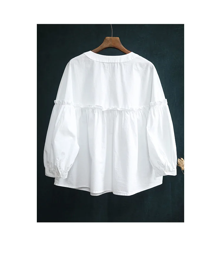 Primavera Outono Oversized Mulheres Algodão Camisas Casuais Nova Chegada 2021 Estilo Simples Cor Sólida Solto Feminino Manga Longa 2 nova chegada 2021 primavera estilo simples cor