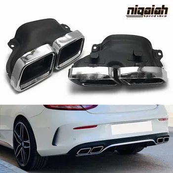

W205 Car Exhaust Muffler Tip Stainless Steel For Mercedes benz C Class W205 W212 W222 W204 Exhaust Tip Car Decoration
