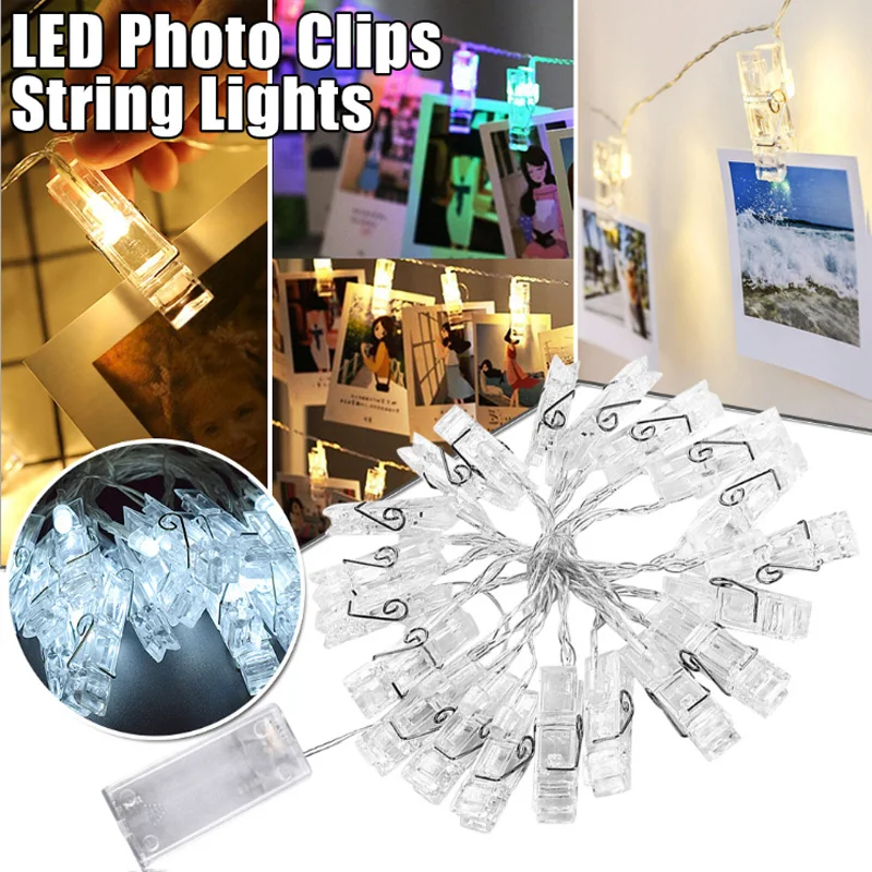 

2M LED Clip USB Light String Christmas Day Decoration Light String Photo Album Light String Clip For Interior Decoration