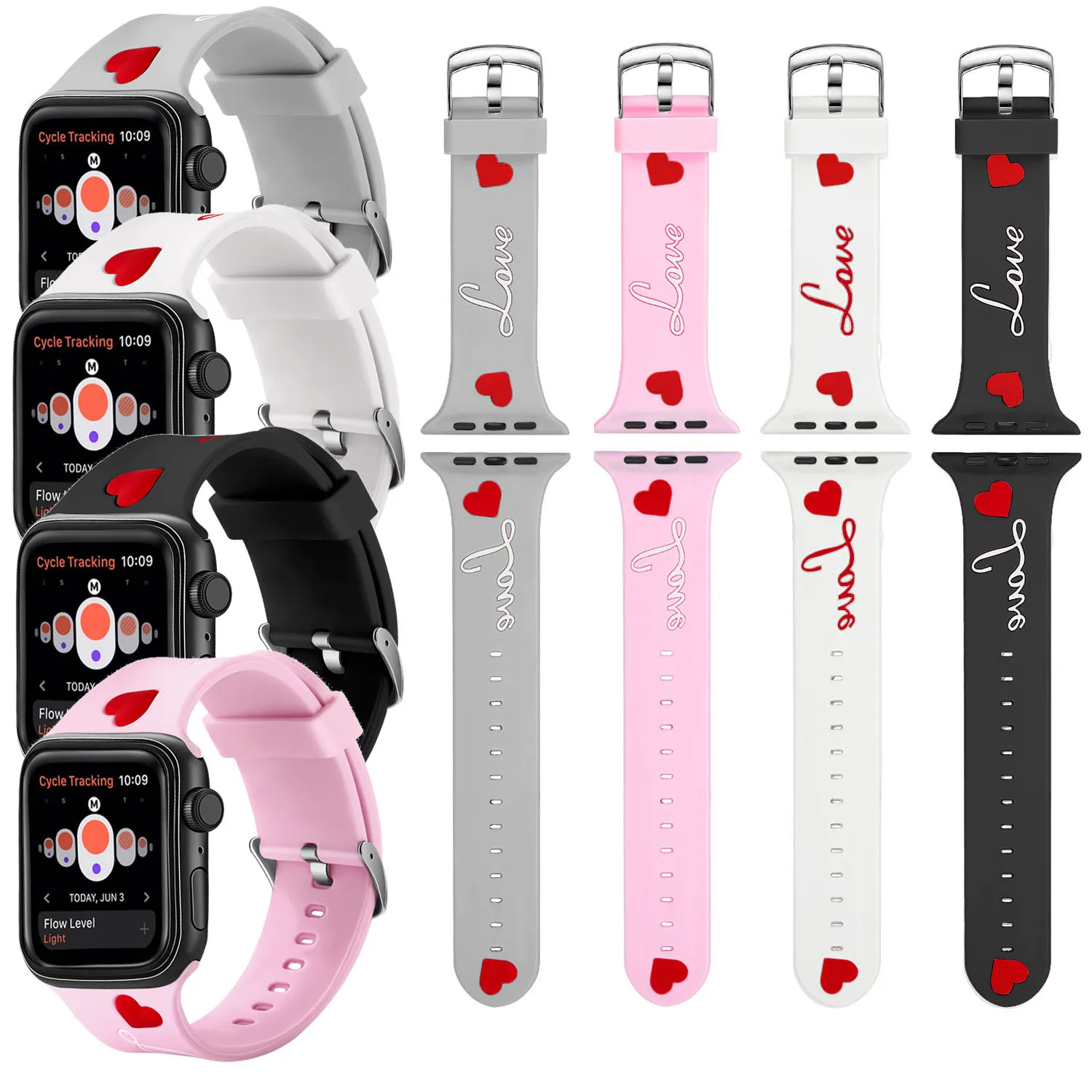 

For Apple Watch Band iWatch Series 1 2 3 4 5 Silicone Strap Bracelet Replace Wrist Band For Apple Watch 42mm 44mm 38 40mm Strap