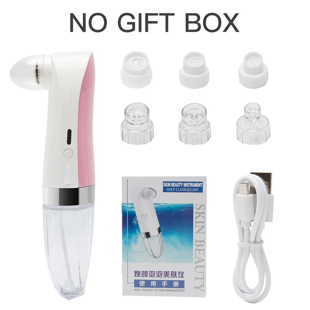 Pink NO GIFT BOX Бытовой маленький пузыристый очиститель с водным циклом очистка вакуумное устройство для удаления черных точек усадка пор электрическое устройство для очищения лица - Цвет: Pink NO GIFT BOX